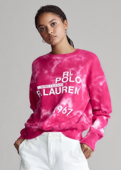 Women's Polo Ralph Lauren Logo Tie-Dye Sweatshirt | 418650CYE